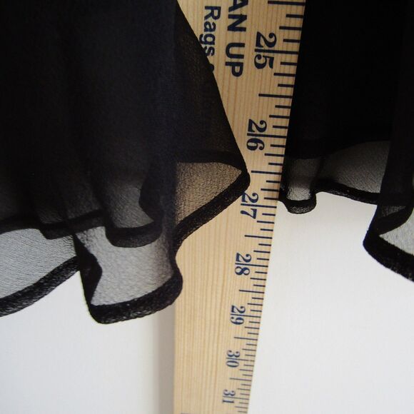 Robbie Bee Silk Skirt 16 Black Floral Beaded Fairy Vintage Y2K Whimsygoth - Picture 7 of 9